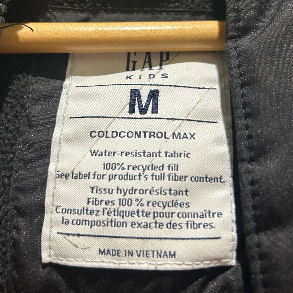 GAP KIDS COLD CONTROL MAX BLACK PUFFER JACKET COAT SIZE MEDIUM - Picture 3 of 3